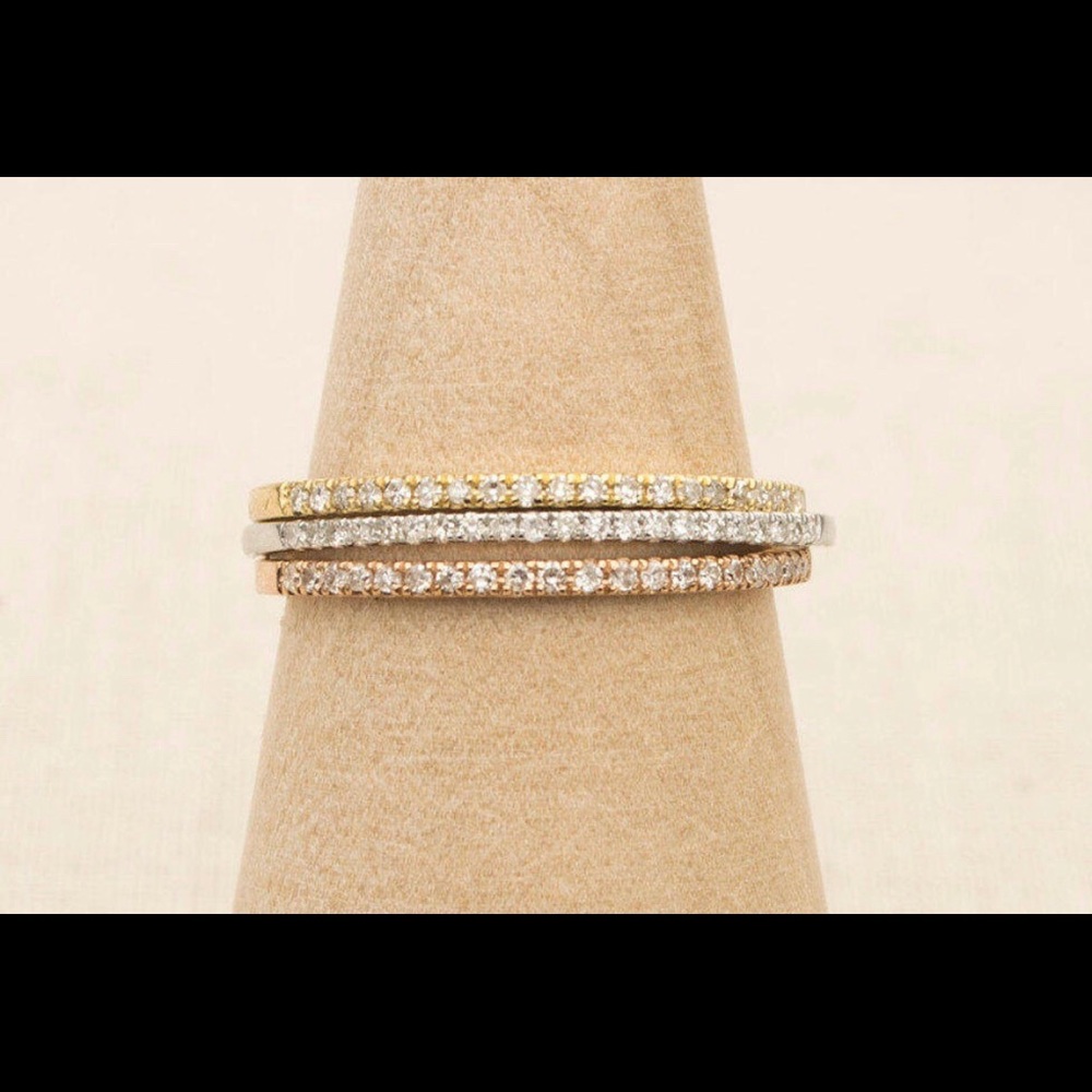 Yellow Gold Half Eternity Micropave Wedding Band